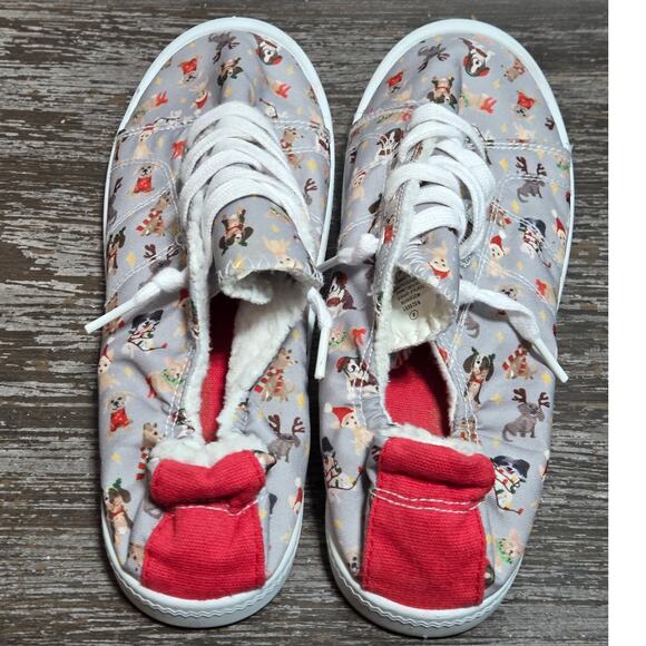 Tommy Bahama Women's Multicolor Holiday Puppy Canvas Slip On Sneaker Size 8 - Picture 4 of 7